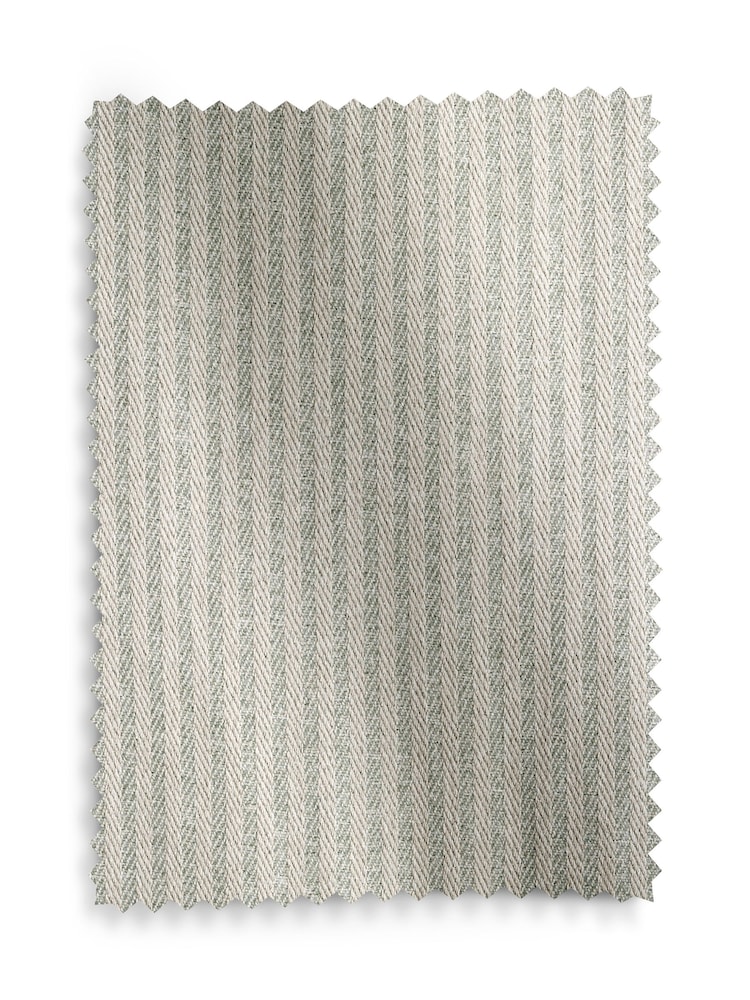 Blue Brushed Stripe Lined Eyelet Curtains - Image 5 of 5