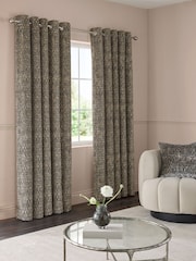 Navy Blue Collection Luxe Heavyweight Textured Velvet Eyelet Lined Curtains - Image 1 of 5