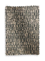 Navy Blue Collection Luxe Heavyweight Textured Velvet Eyelet Lined Curtains - Image 5 of 5