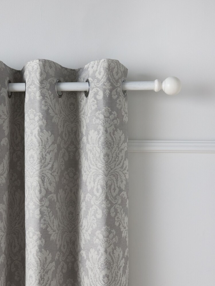 Grey Collection Luxe Damask Jacquard Eyelet Lined Curtains - Image 1 of 1