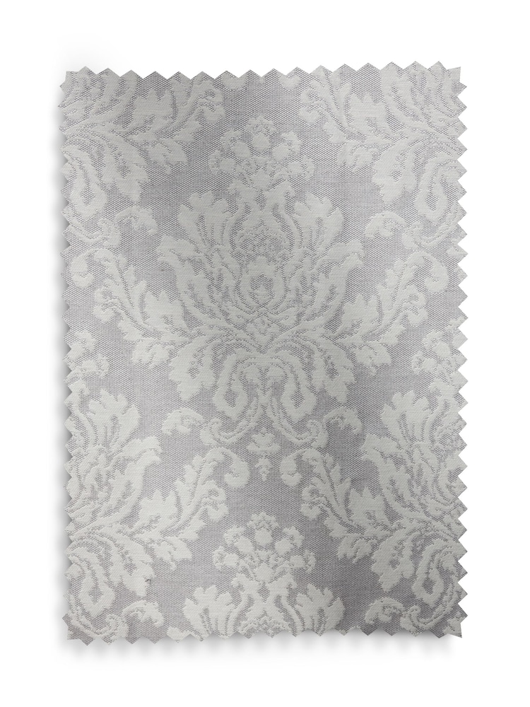 Grey Collection Luxe Damask Jacquard Eyelet Lined Curtains - Image 5 of 5