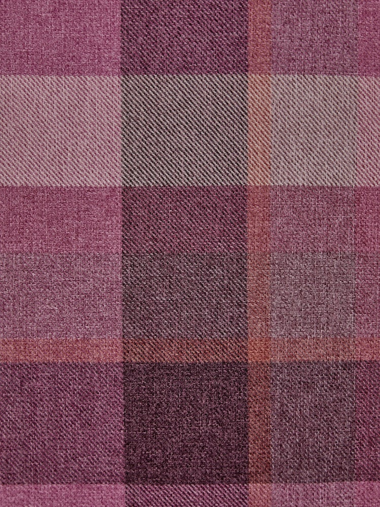Berry Pink Brushed Check Eyelet Eyelet Curtains - Image 6 of 6 Berry Pink Brushed Check Eyelet Eyelet Curtains - Image 6 of 6