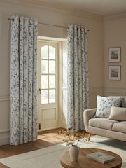 Cortinas blackout/térmicas com ilhós e estampa floral Honesty Leaf - Imagem 1 de 7