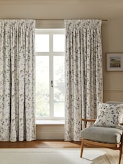 Honesty Leaf Floral Print Blackout/Thermal Pencil Pleat Curtains - Imagem 1 de 6