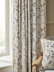 Honesty Leaf Floral Print Blackout/Thermal Pencil Pleat Curtains - Imagem 5 de 6