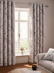 Floral Linen Blend Eyelet Curtains - Imagem 1 de 5