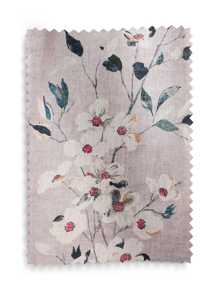 Floral Linen Blend Eyelet Curtains - Imagem 5 de 5