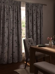 Floral Linen Blend Pencil Pleat Curtains - Imagem 2 de 5