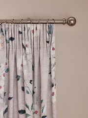 Floral Linen Blend Pencil Pleat Curtains - Imagem 4 de 5