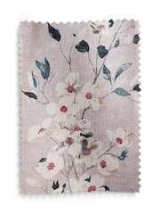 Floral Linen Blend Pencil Pleat Curtains - Imagem 5 de 5