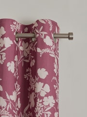 Pink Berry Floral Print Eyelet Curtains - Image 3 of 3