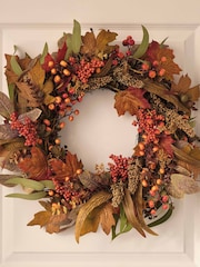Lights4fun Copper Prelit Autumnal Wreath - Image 2 of 4