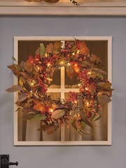 Lights4fun Copper Prelit Autumnal Wreath - Image 4 of 4