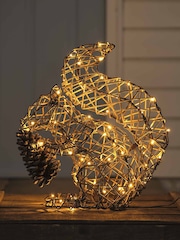 Lights4fun Rattan Sherwood Rattan LED Light Up Squirrel Figure Decoration - Image 2 of 5