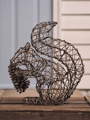 Lights4fun Rattan Sherwood Rattan LED Light Up Squirrel Figure Decoration - Image 3 of 5
