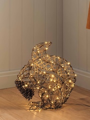 Lights4fun Rattan Sherwood Rattan LED Light Up Squirrel Figure Decoration - Image 4 of 5