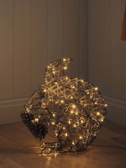 Lights4fun Rattan Sherwood Rattan LED Light Up Squirrel Figure Decoration - Image 5 of 5
