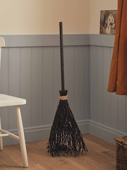 Lights4fun Black Witches Broom With Micro LED Halloween Decoration - Image 6 of 6