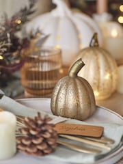 Lights4fun Set of 4 Multi Mini Glass Light Up Pumpkin Decorations - Image 5 of 6