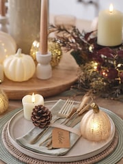 Lights4fun Set of 4 Multi Mini Glass Light Up Pumpkin Decorations - Image 6 of 6