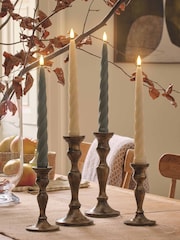 Lights4fun Set of 4 Autumnal Taper Candles With Infrared Remote Control - Image 1 of 6