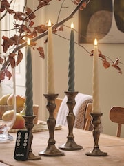 Lights4fun Set of 4 Autumnal Taper Candles With Infrared Remote Control - Image 5 of 6