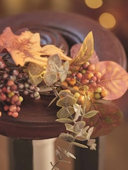 Lights4fun Autumnal Velvet Pumpkin Garland with LED's - Image 4 of 5