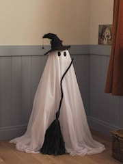 Lights4fun White Halloween LED Witchy Ghost With Broom - Image 3 of 3