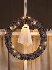 Lights4fun LED Ghost Halloween Wreath - Image 2 of 5