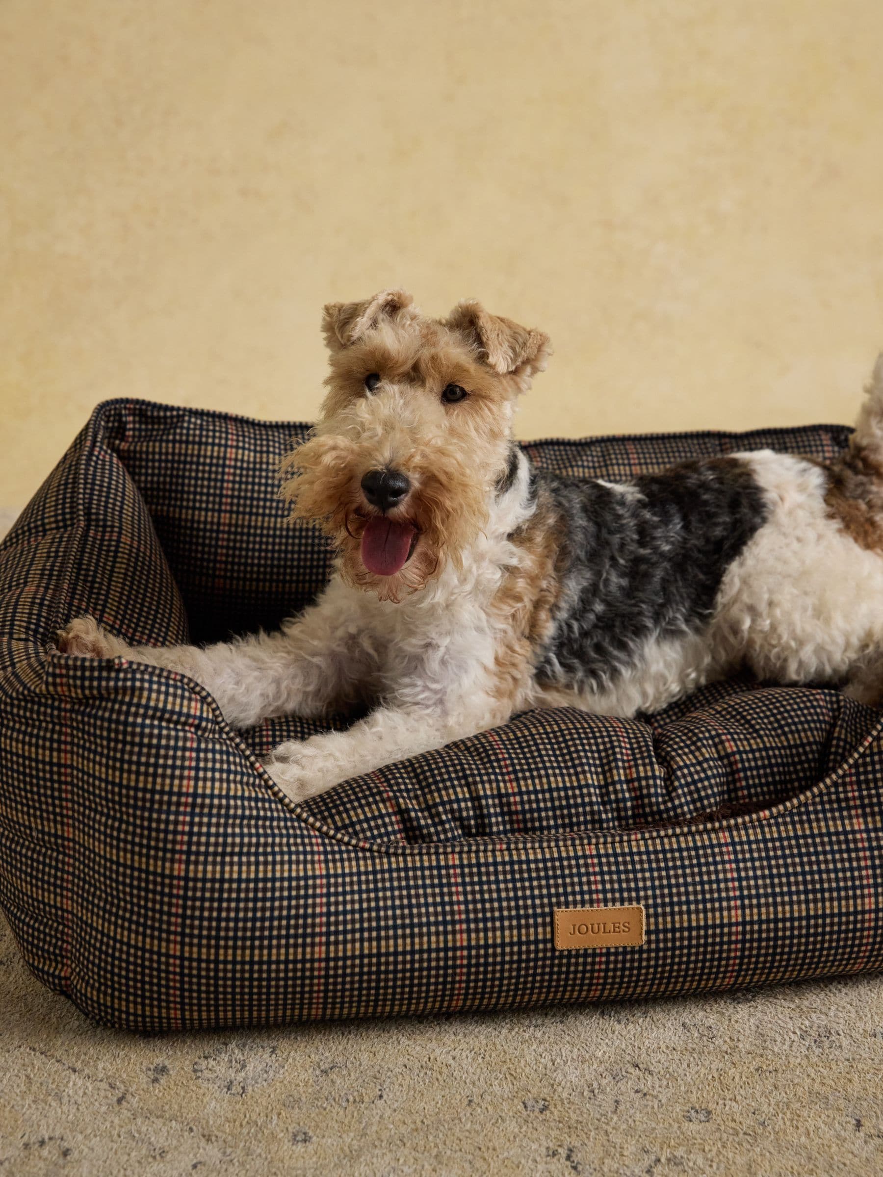 Joules Henson Check Brown Pet Bed