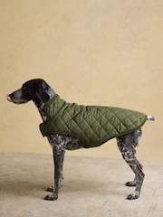 Joules Khaki Green Quilted Dog Coat - Image 3 of 9