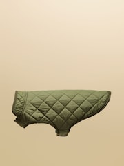 Joules Khaki Green Quilted Dog Coat - Image 6 of 9