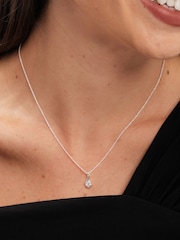 Simply Silver Silver Tone 925 Polished and Cubic Zirconia Gift Boxed Peardrop Set - Image 5 of 5