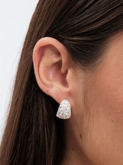 Simply Silver Silver Tone 925 Cubic Zirconia Pave Hoop Earrings - Image 3 of 3