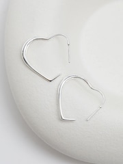 Simply Silver Silver Tone 925 Large Polished Heart Hoop Earrings - Image 2 of 4