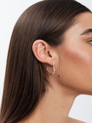 Simply Silver Silver Tone 925 Large Polished Heart Hoop Earrings - Image 4 of 4