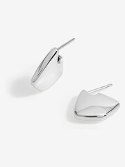 Simply Silver Silver Tone 925 Polished Angular Hoop Earrings - Image 1 of 3