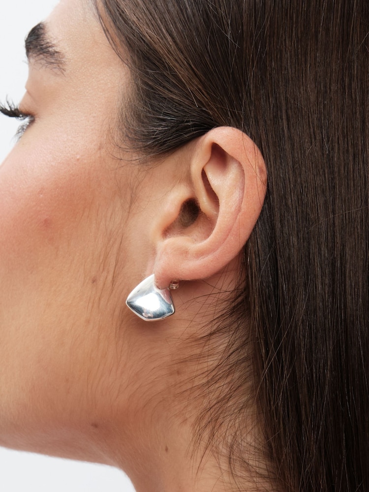 Simply Silver Silver Tone 925 Polished Angular Hoop Earrings - Image 3 of 3