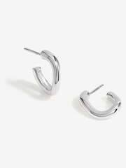 Simply Silver Silver Tone 925 Polished Curve Twist Hoop Earrings - Image 1 of 3