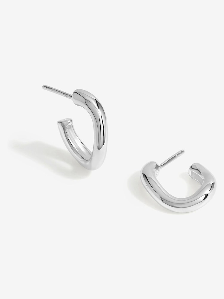 Simply Silver Silver Tone 925 Polished Curve Twist Hoop Earrings - Image 1 of 3 Simply Silver Silver Tone 925 Polished Curve Twist Hoop Earrings - Image 1 of 3