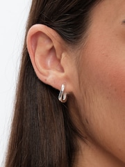 Simply Silver Silver Tone 925 Polished Curve Twist Hoop Earrings - Image 2 of 3