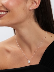 Simply Silver Silver Tone 925 Cubic Zirconia Pave Gift Boxed Pear Set - Image 3 of 4