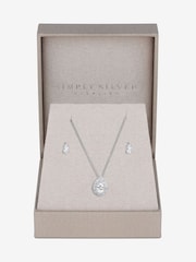 Simply Silver Silver Tone 925 Cubic Zirconia Pave Gift Boxed Pear Set - Image 4 of 4