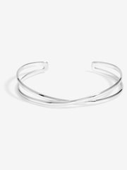 Simply Silver Silver Tone 925 Polished Open Cross-Over Cuffs - Image 1 of 5