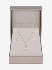 Simply Silver Silver Tone 925 Polished Gift Boxed Open Heart Set - Image 2 of 6