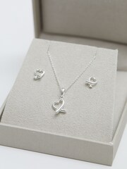 Simply Silver Silver Tone 925 Polished Gift Boxed Open Heart Set - Image 4 of 6