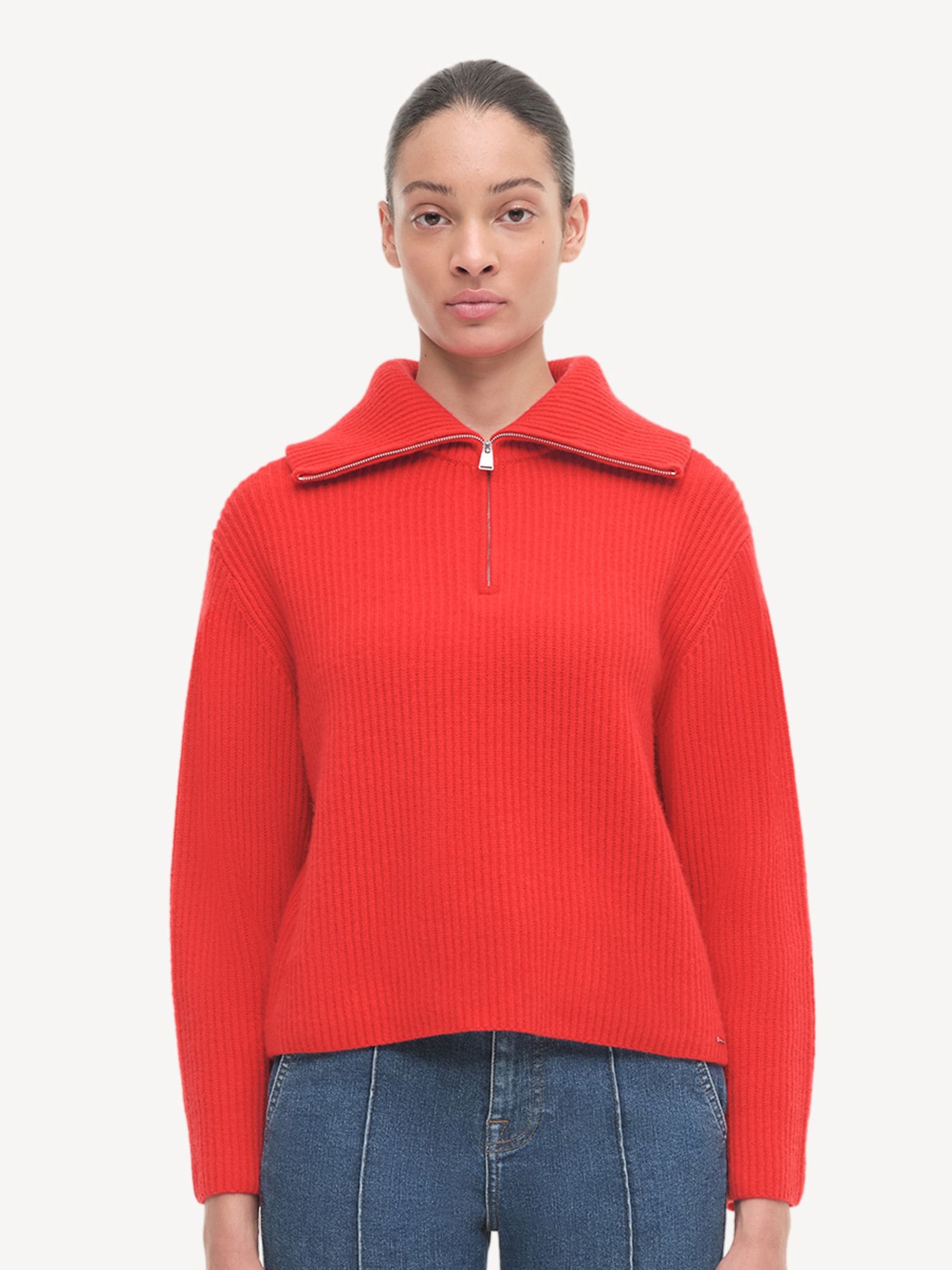 GRANCY ZipDesign Asymmetry Knit RED GRANCY】ジップデザイン