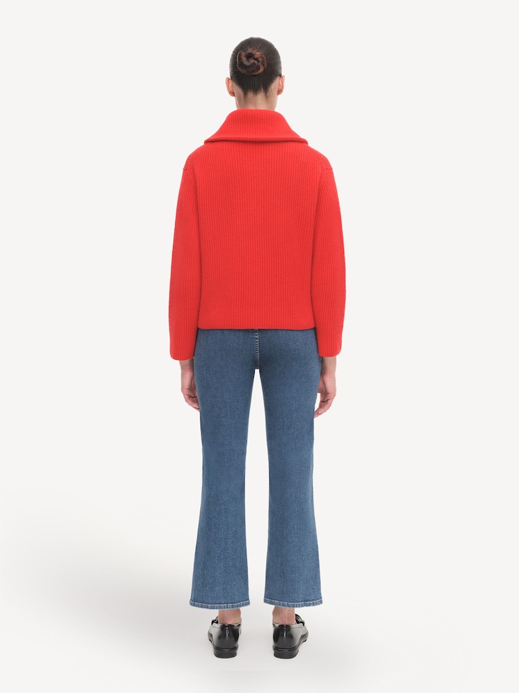 Simkhai Fiery Red Landry Zip-Up Jumper - Image 2 of 5