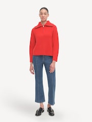 Simkhai Fiery Red Landry Zip-Up Jumper - Image 4 of 5