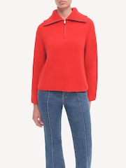 Simkhai Fiery Red Landry Zip-Up Jumper - Image 5 of 5
